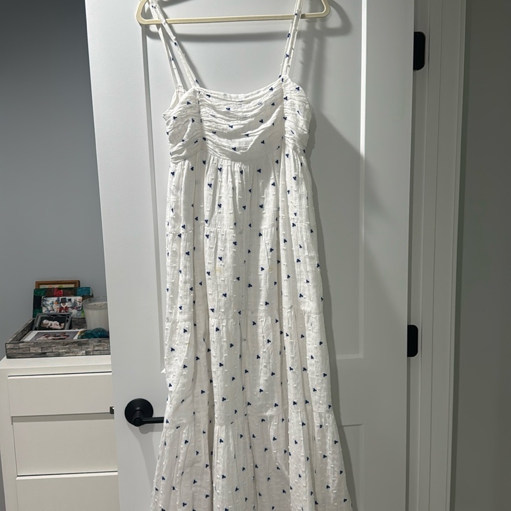 Zara blue and white cotton maxi dress size medium. Worn once